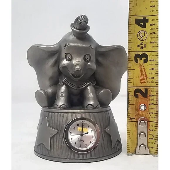 Disney Dumbo Limited Edition Pewter Clock Figure Quartz #412/5000 Malaysia WORKS - Picture 10 of 16